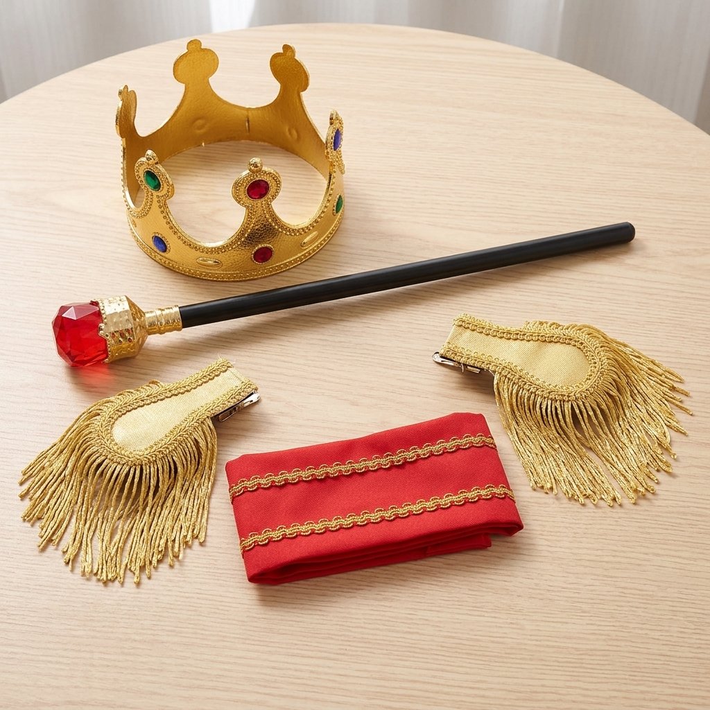 Boys' Royal Prince Costume Set with Crown, Scepter, Cape and Boot Covers