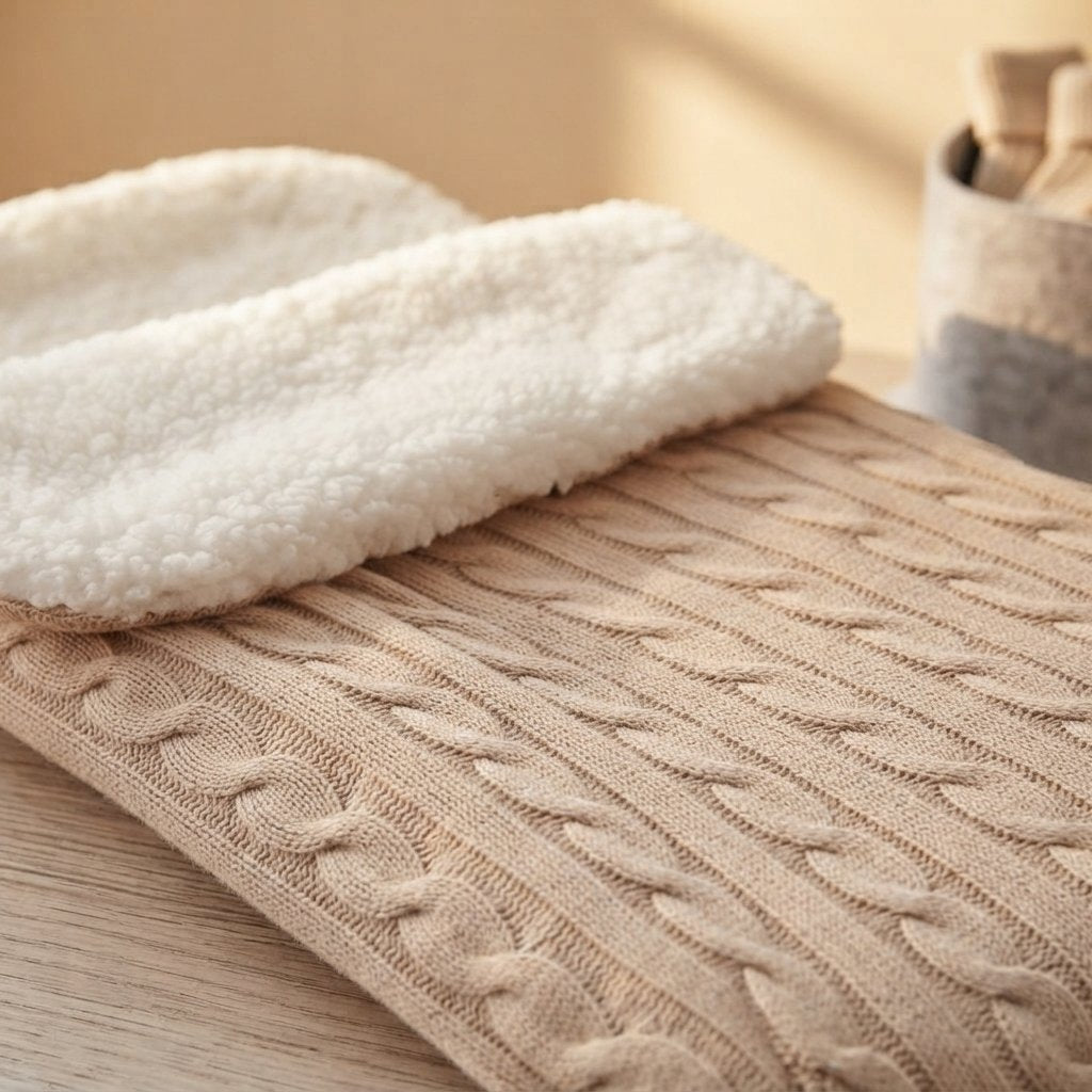 Cable-Knit Baby Sleep Sack with Sherpa Lining, 0–12 Months