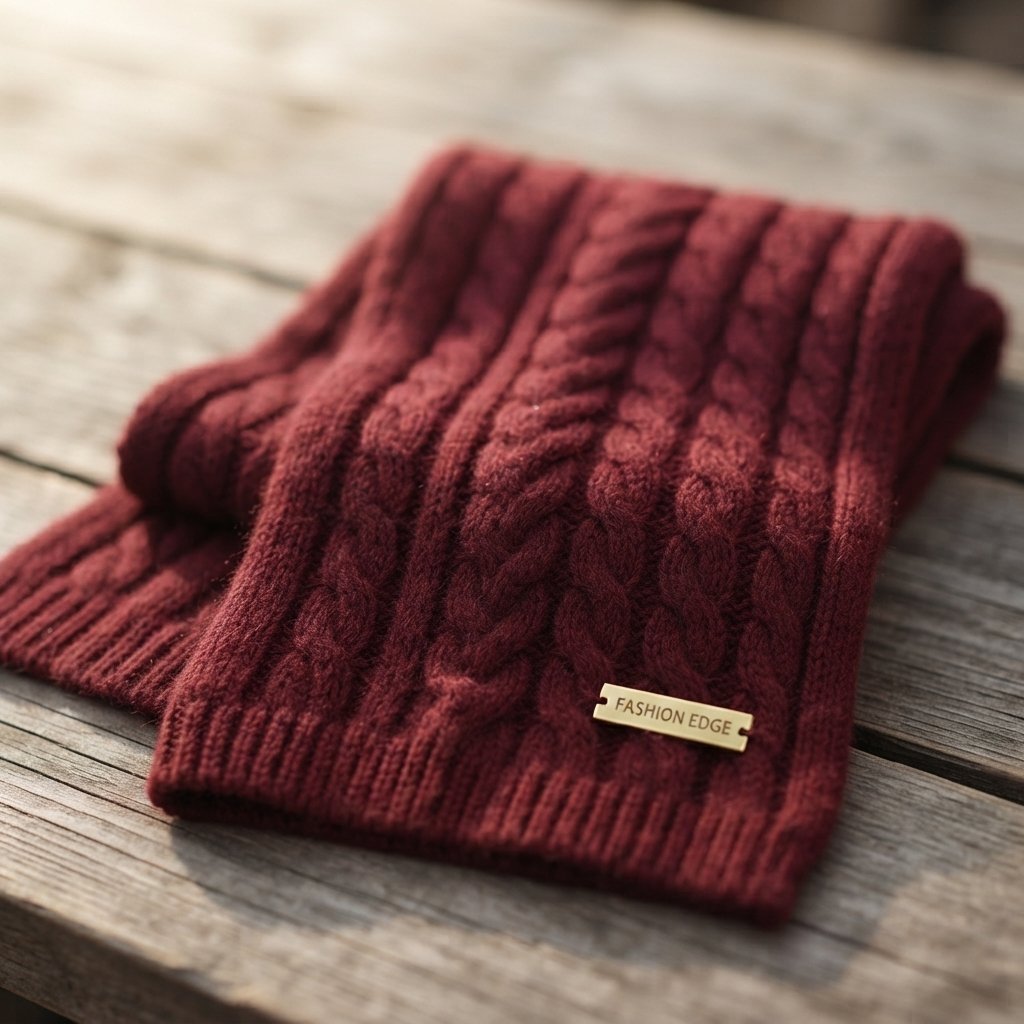 Cable Knit Winter Scarf, Unisex, Extra Long