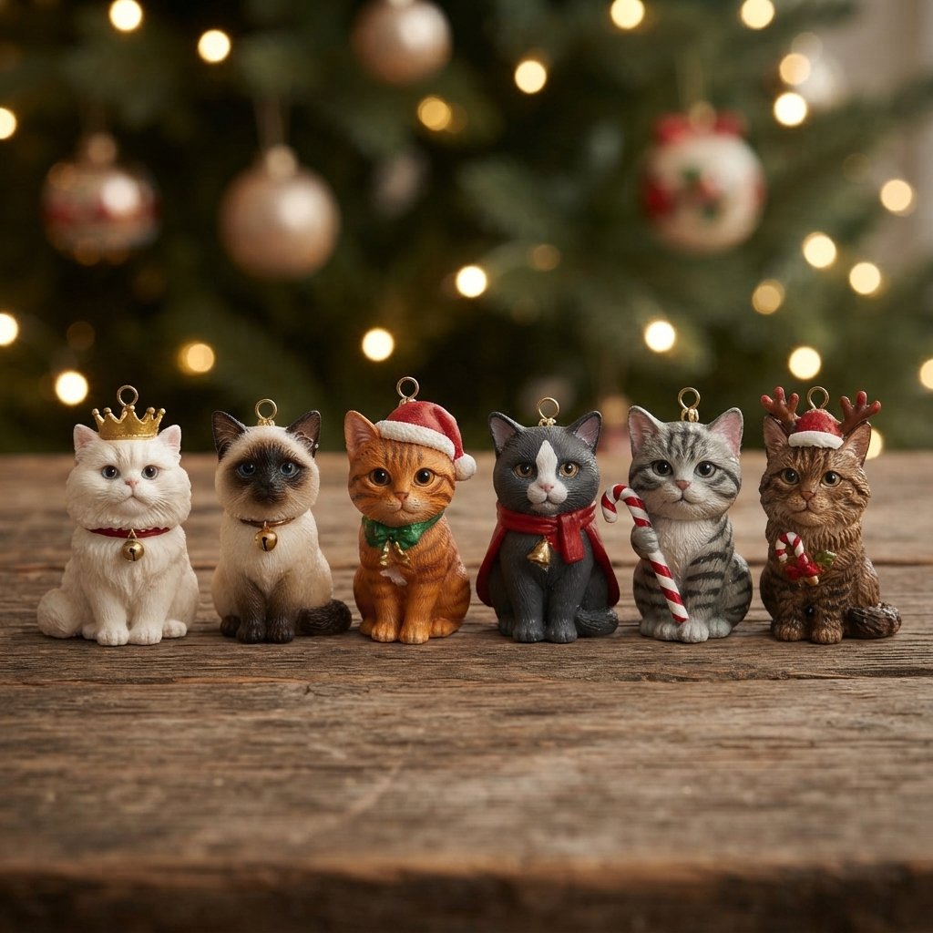 Cat Advent Calendar with 24 Cat Ornaments