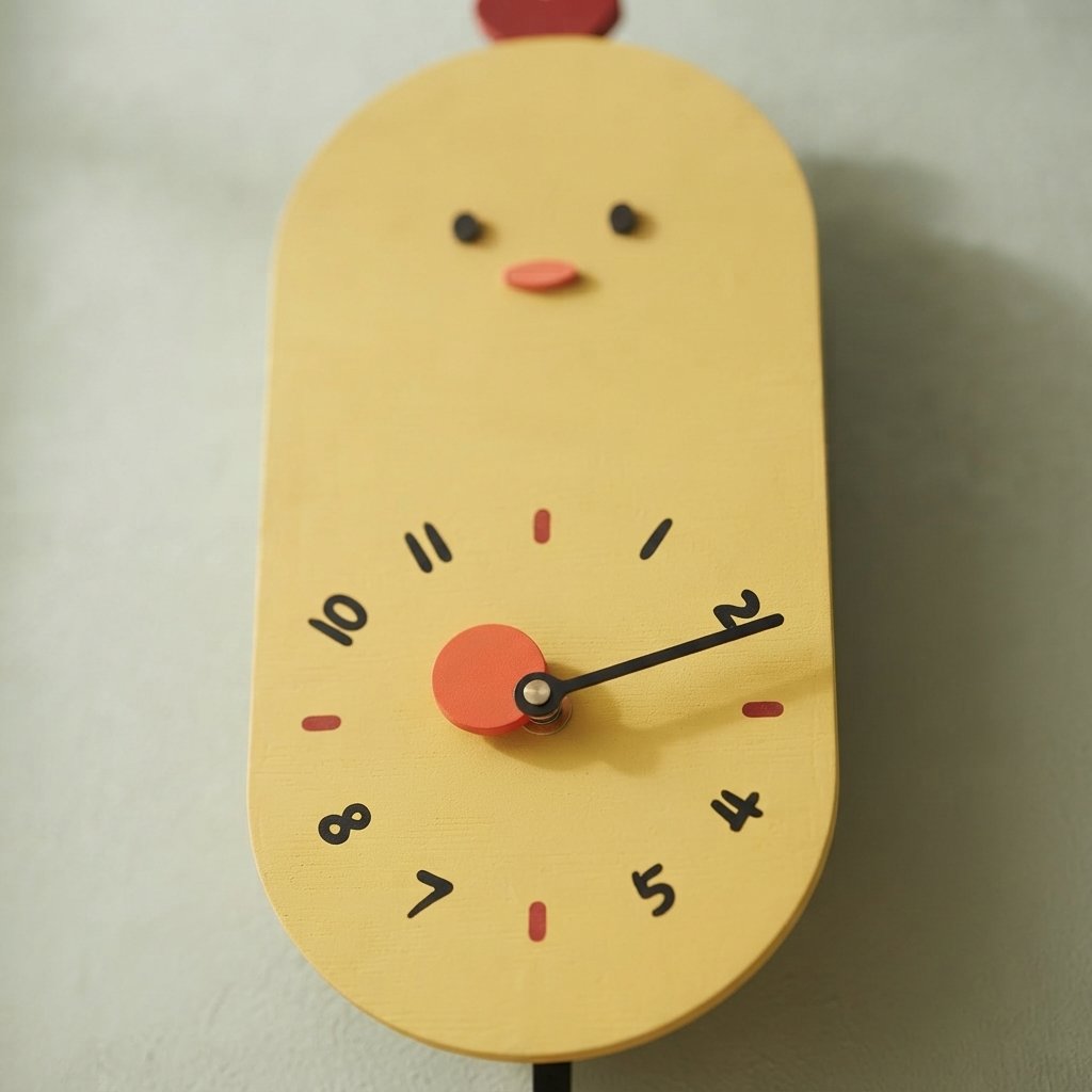 Chick Wall Clock with Pendulum, Silent Quartz Movement