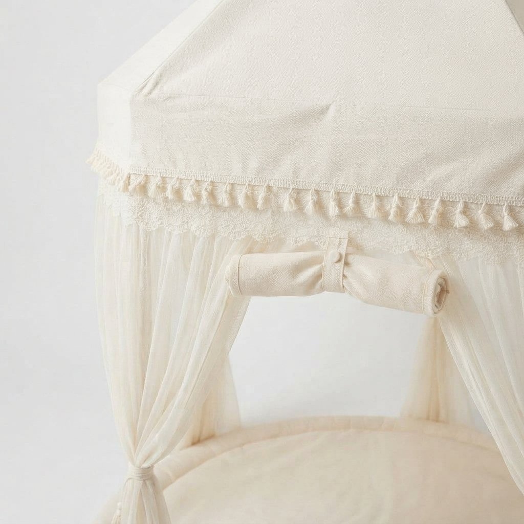 Children's Boho Play Tent with Tassel Trim, Cotton Canvas
