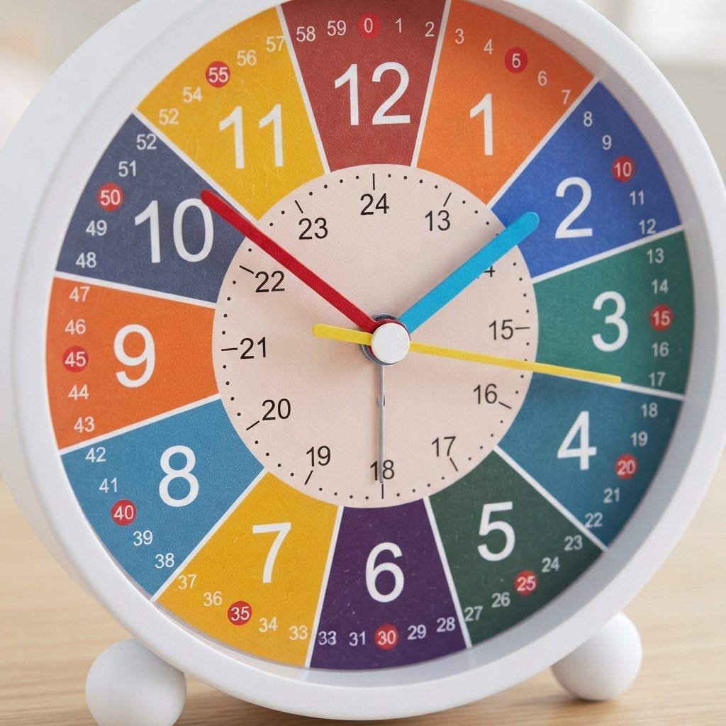 Children's Educational Colour Clock with Silent Alarm