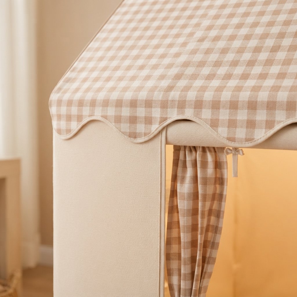 Children's Indoor Playhouse Tent with Gingham Roof