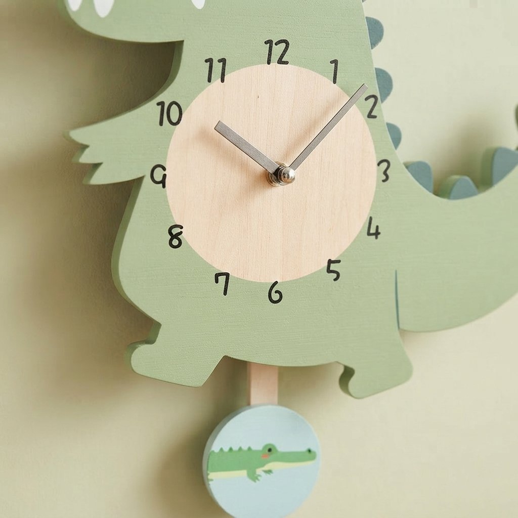 Children's Pendulum Wall Clock with Animal Design