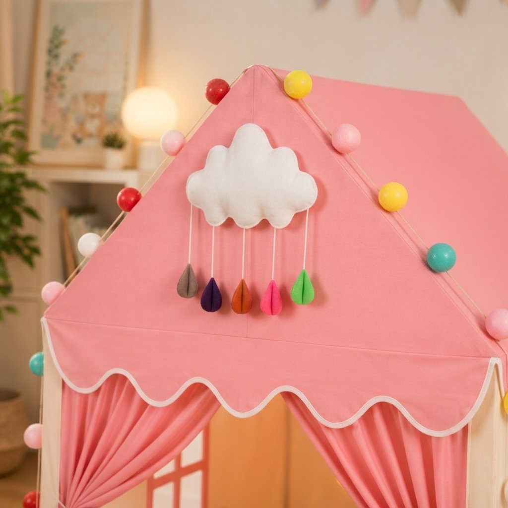 Children's Play House Tent with Padded Mat and Lights