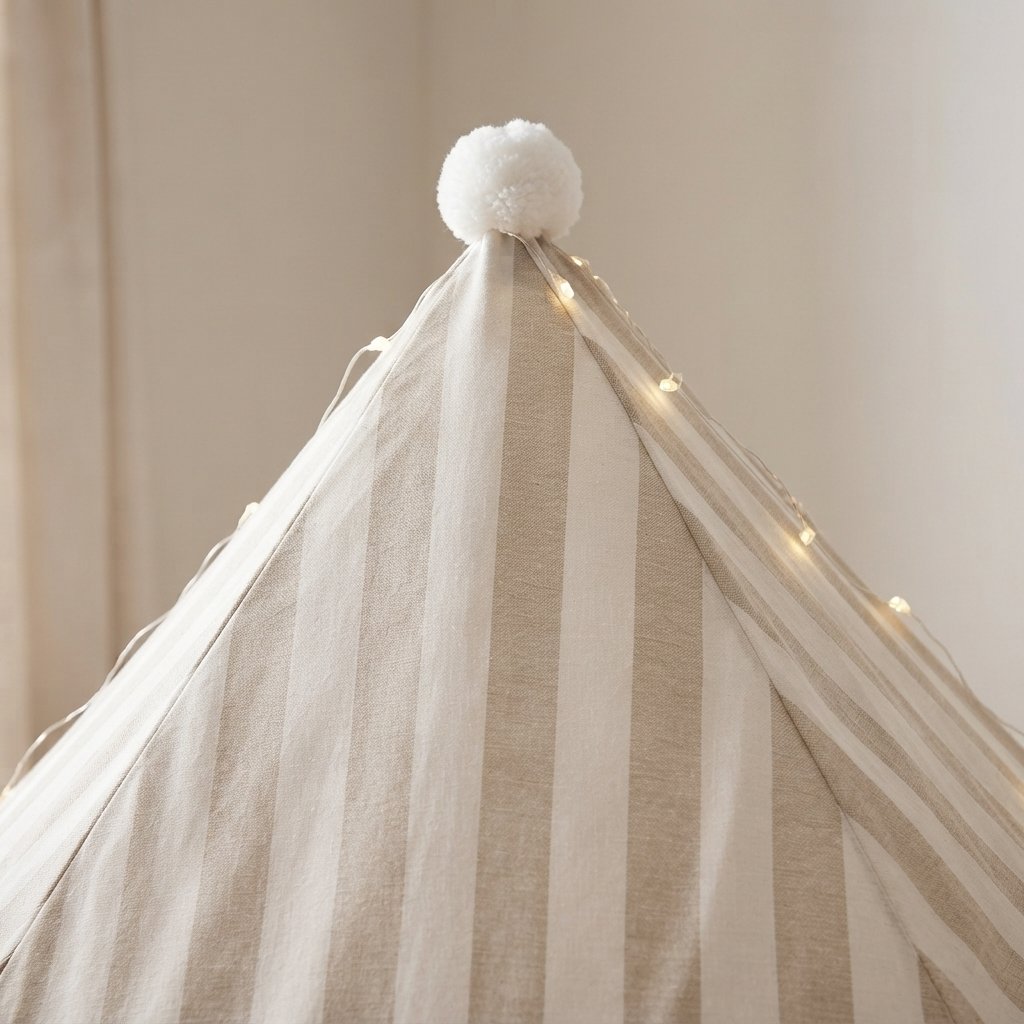 Children's Pop-Up Play Tent with Pom-Pom Roof, Stripe