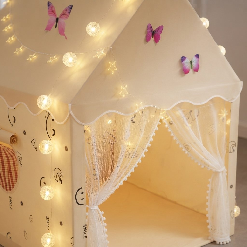 Children's Princess Play Tent with LED Star Lights