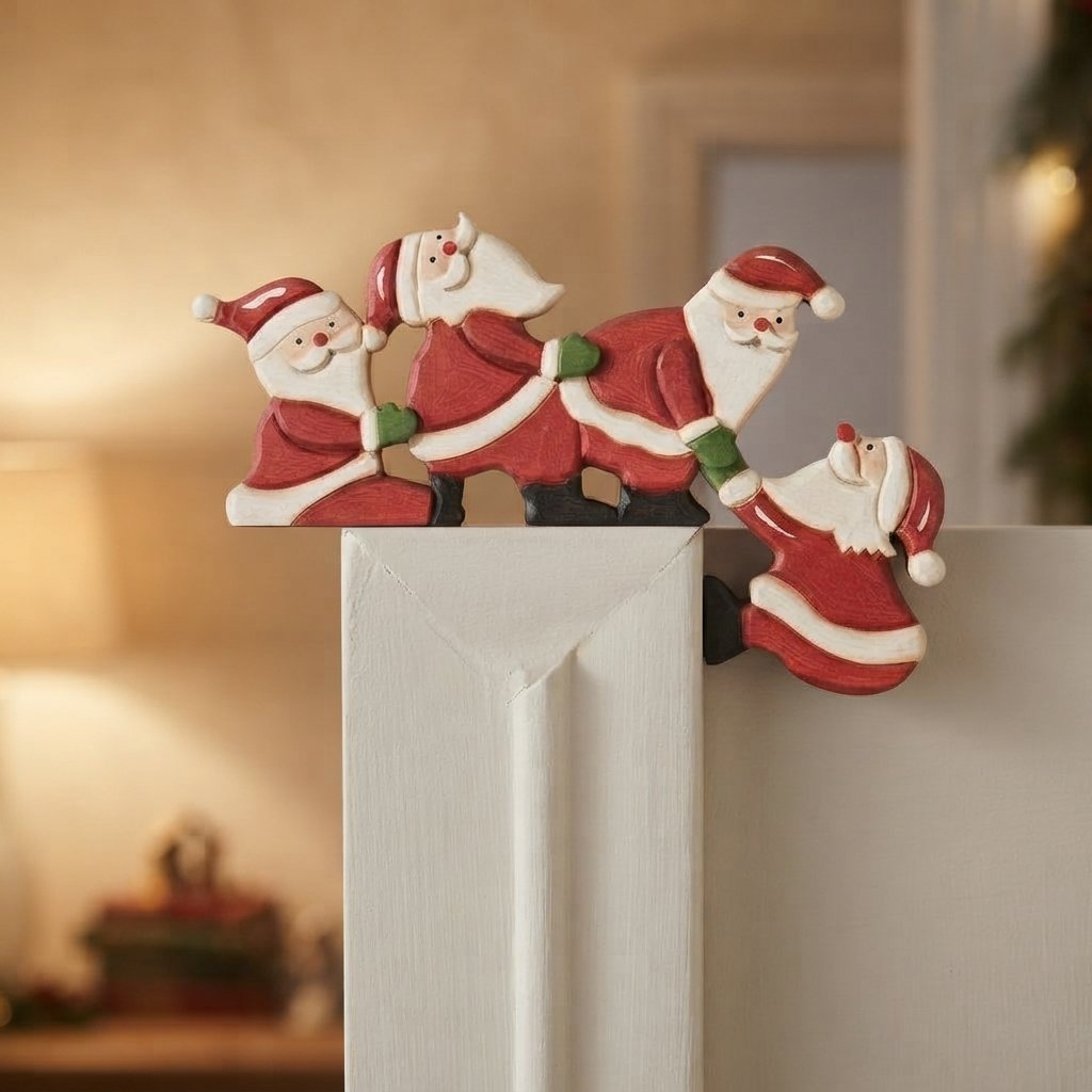Christmas Door Frame Decoration, Wooden Festive Motif