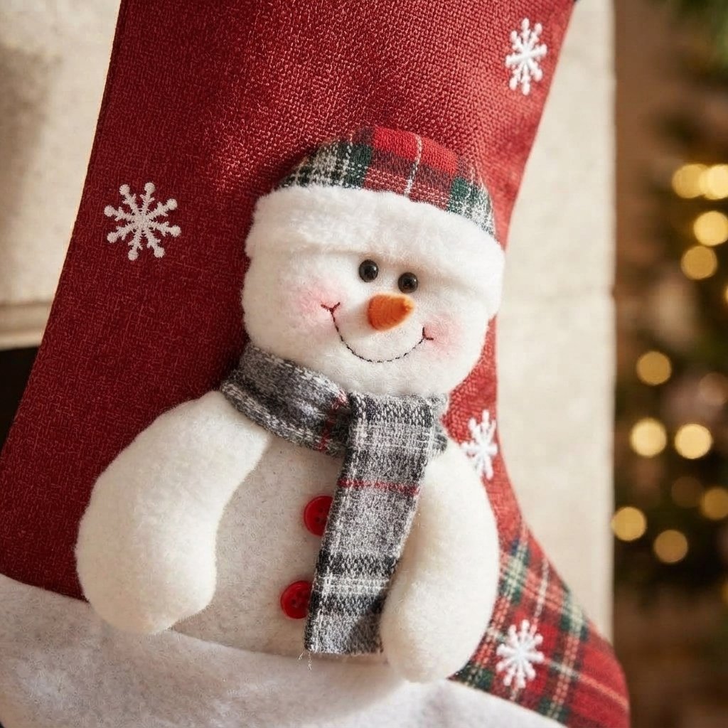 Christmas Stockings Set with Santa, Snowman, Reindeer & Polar Bear