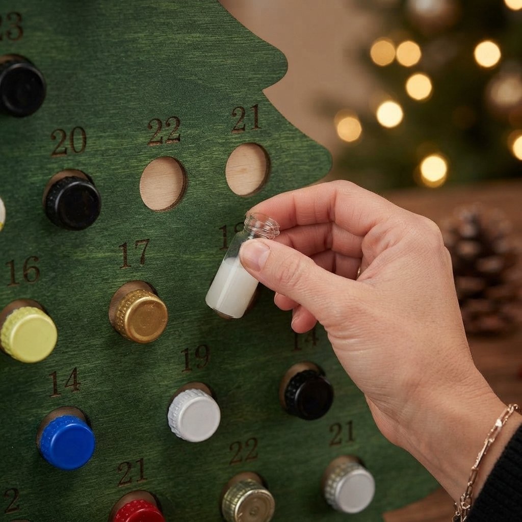Christmas Tree Advent Calendar with 24 Mini Bottle Slots