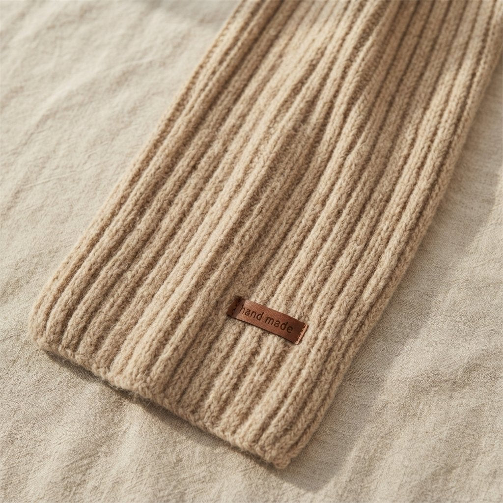 Chunky Ribbed Knit Scarf – Extra Long, Unisex