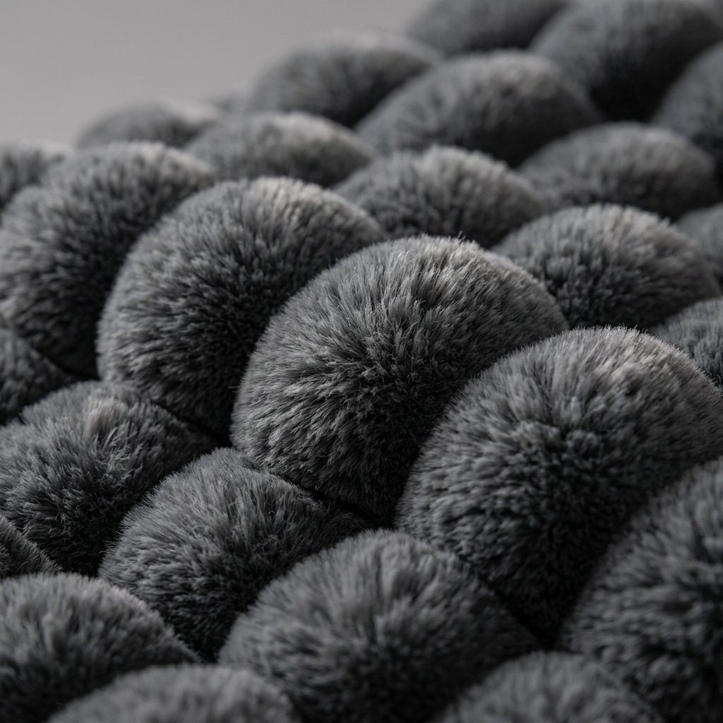 Chunky Ribbed Velvet Throw, Bubble Texture, Anti-Pilling