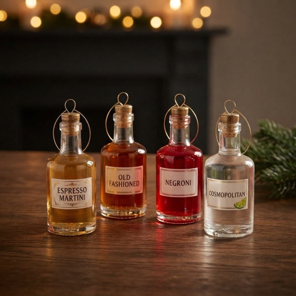 Cocktail Advent Calendar with 24 Hanging Ornaments
