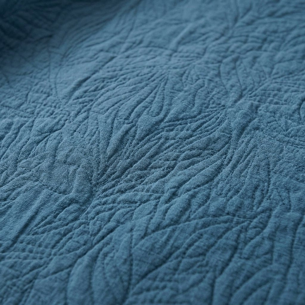 Cotton Leaf Throw Blanket, breathable 59x79 in