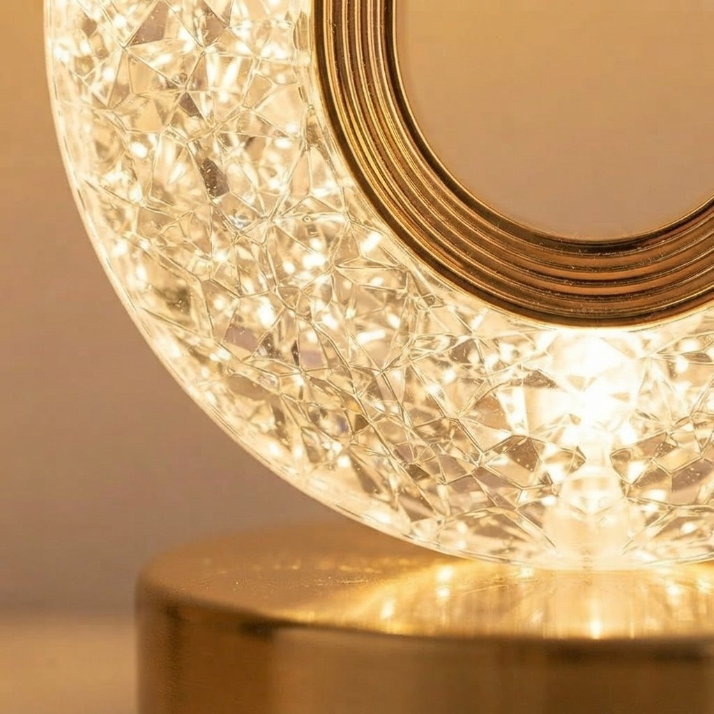 Crystal LED Night Light with Touch Dimming, USB Rechargeable
