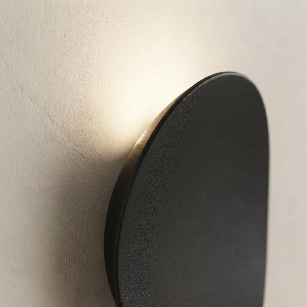 Curved LED Wall Light with 3 Colour Temperatures, Black
