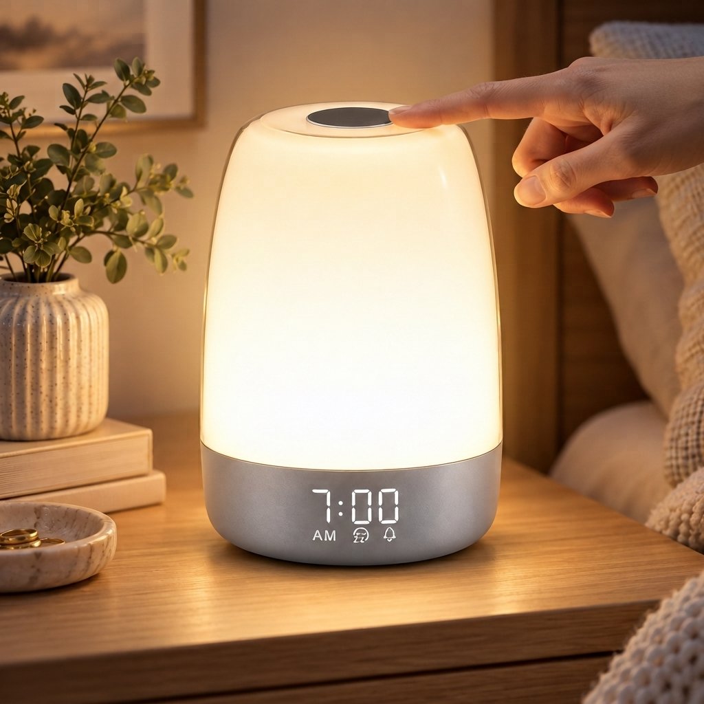 Dimmable Wake-Up Light Alarm Lamp with Nature Sounds