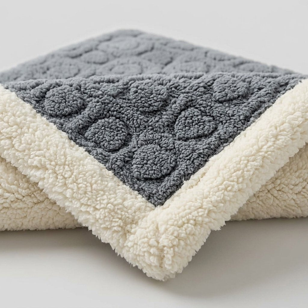 Double-Layer Berber Fleece Throw Blanket, Heart Texture