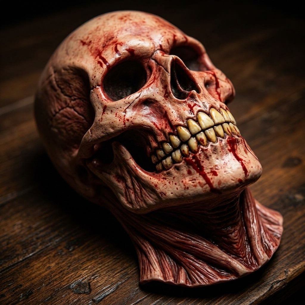 Double-Layer Peel-Off Halloween Mask – Creepy Clown and Bloody Skull Full Head Latex Costume Mask