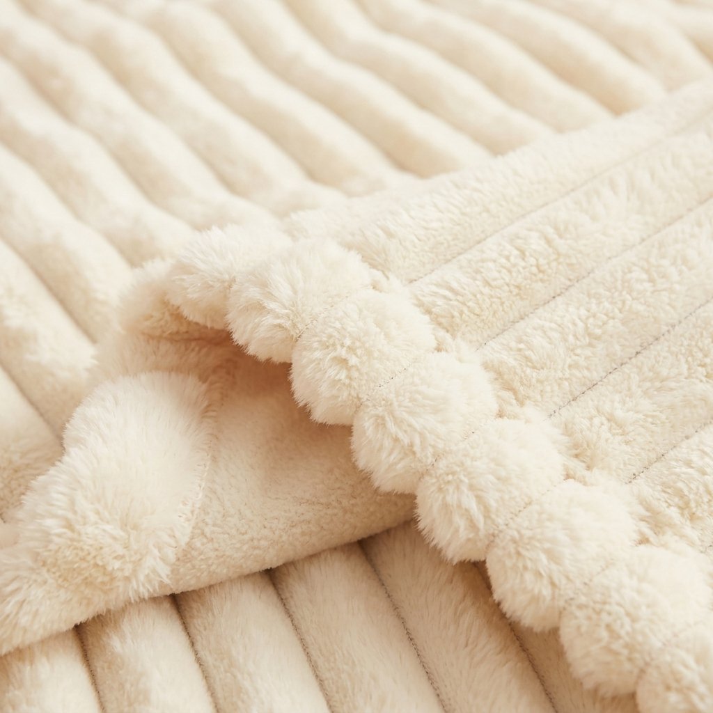 Faux Fur Fleece Blanket, Dual-Sided Plush Throw