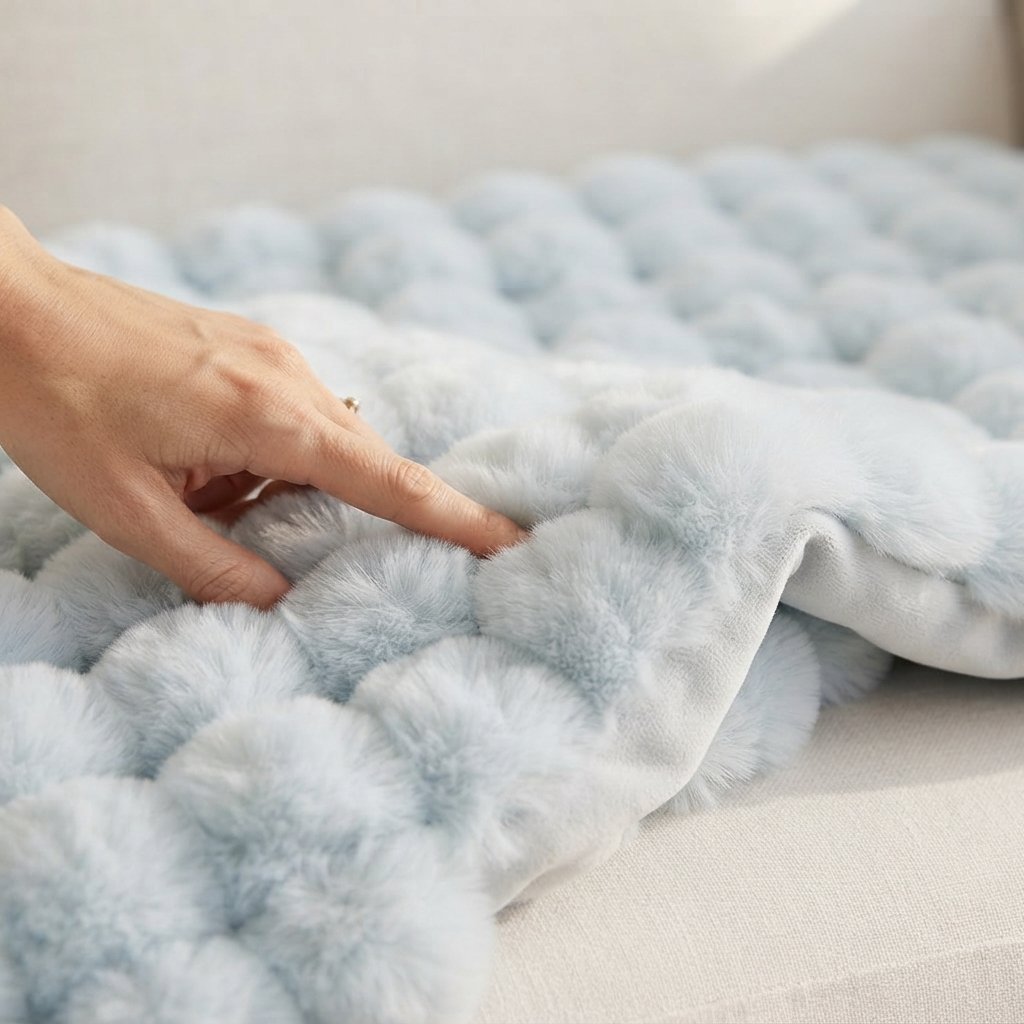 Faux Fur Throw Blanket, Double-Lined, All-Season