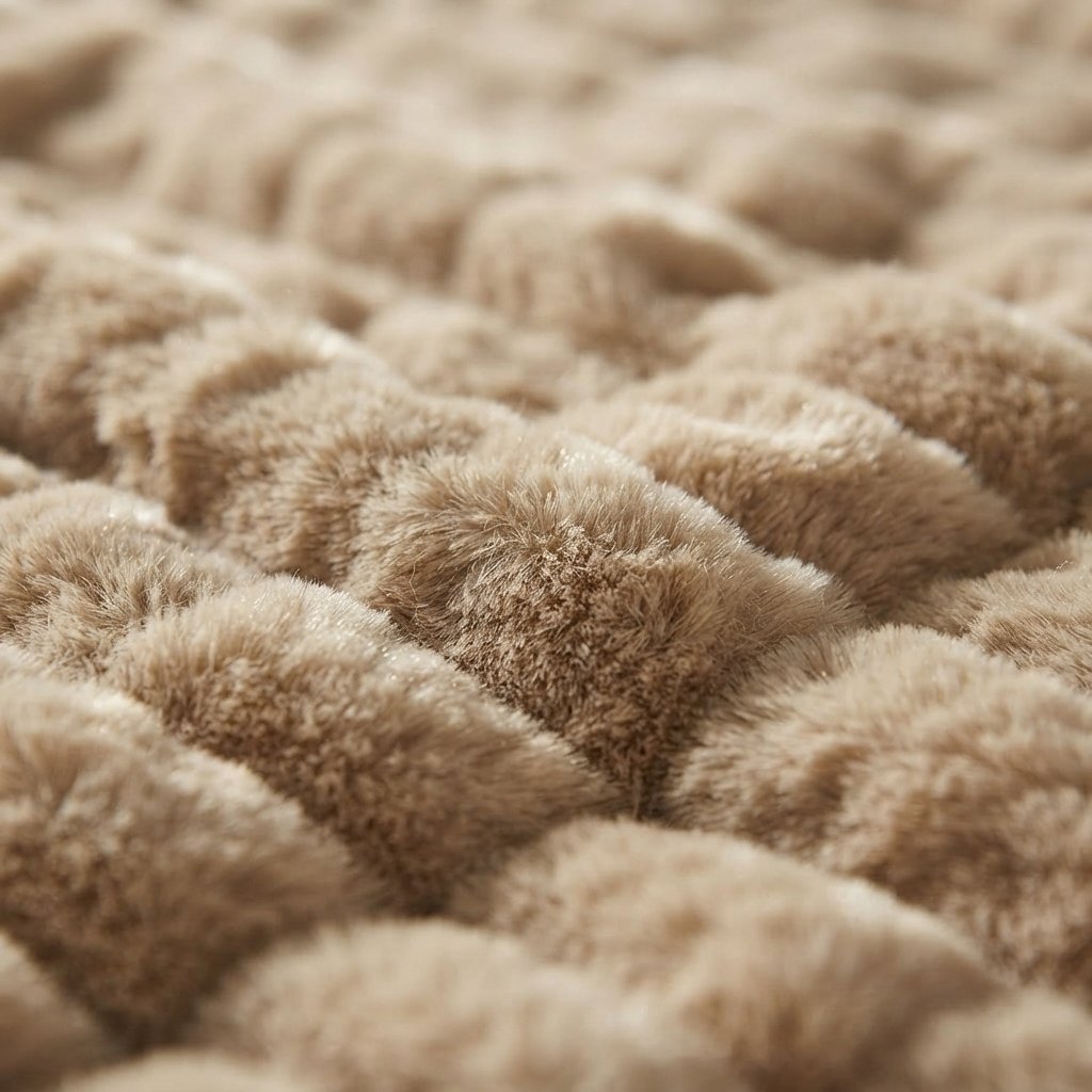 Faux Fur Throw Blanket – Ruched Plush, Two Sizes