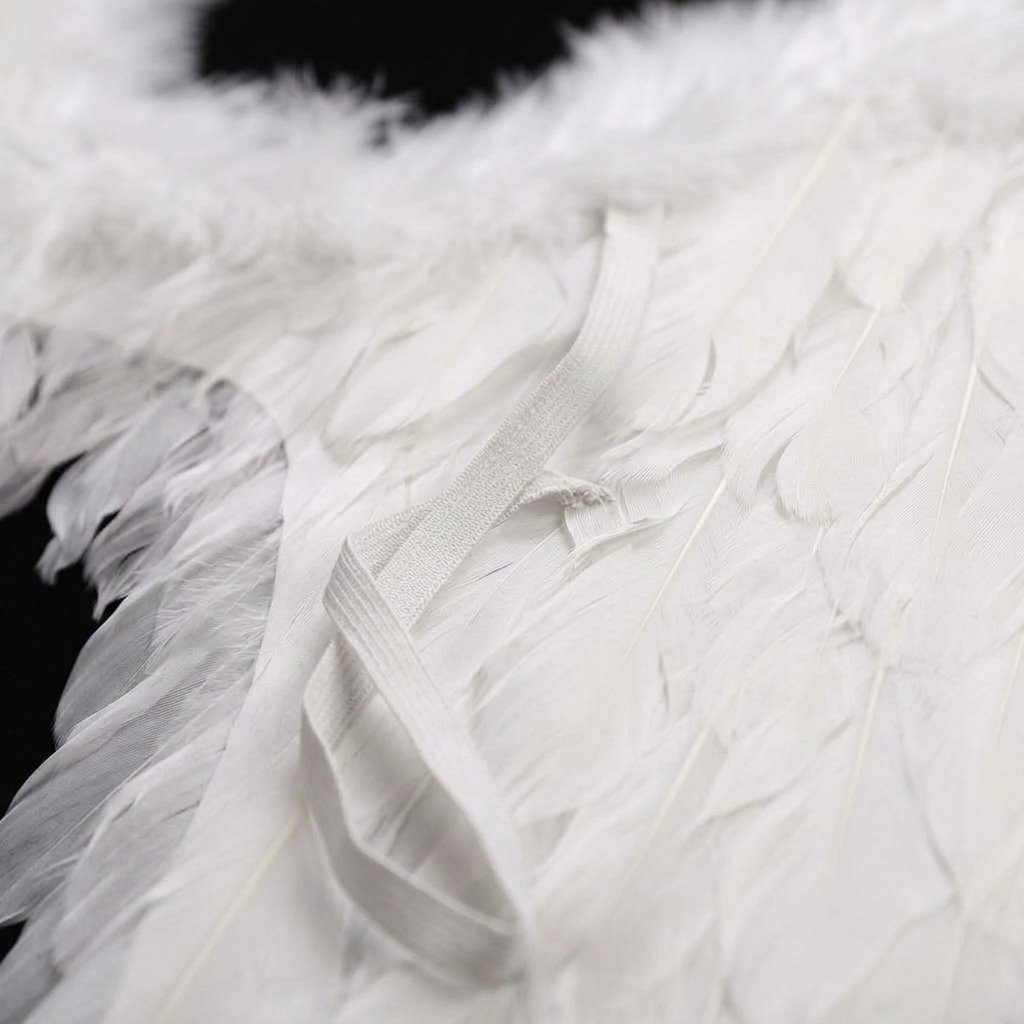 Feathered Angel Wings Costume Accessory with Adjustable Straps