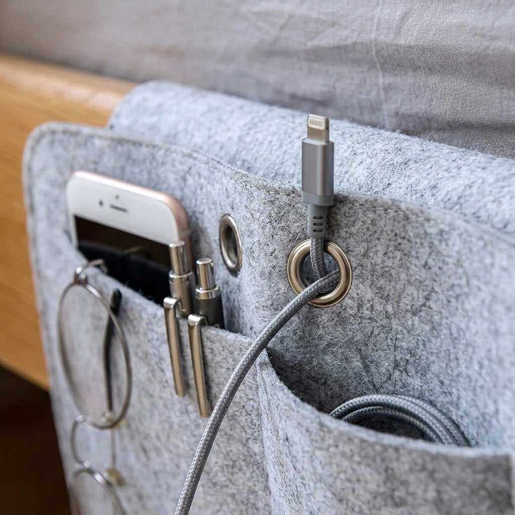 Felt Bedside Organiser with Multiple Pockets