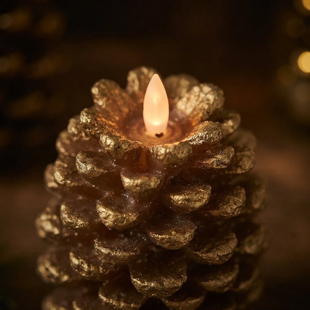 Flameless LED Pinecone Candles with Remote Control