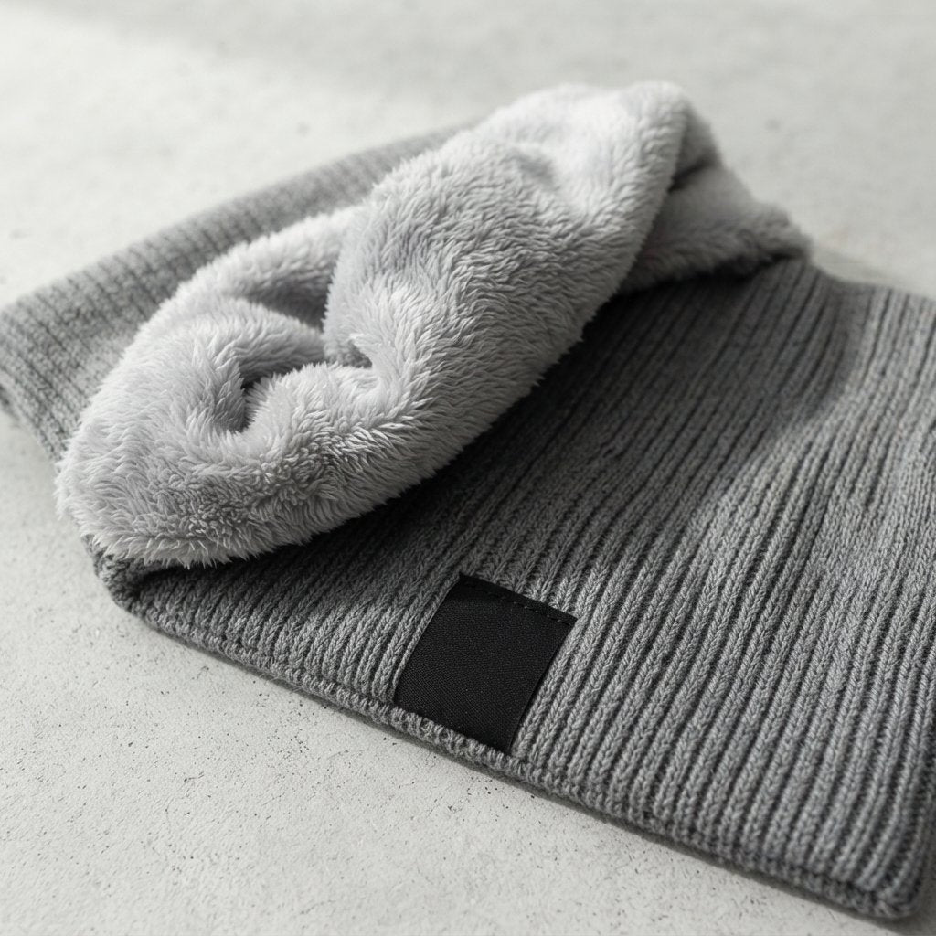 Fleece-Lined Knitted Snood Neck Warmer, One Size