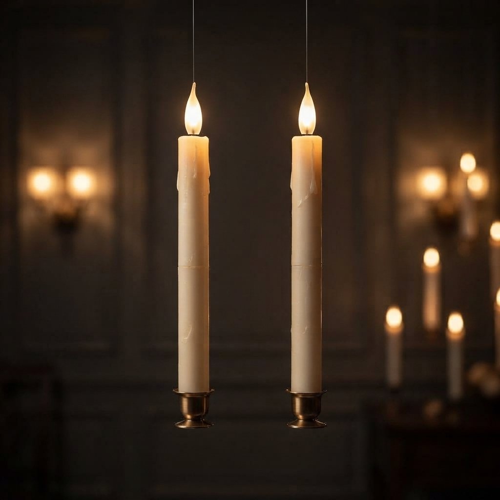 Floating LED Taper Candles with Magic Wand Remote