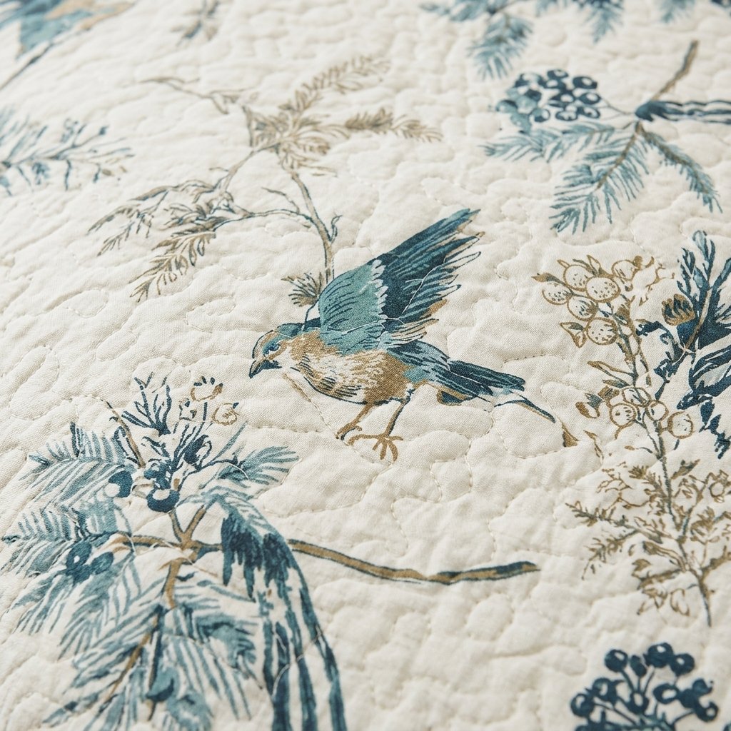 Floral Cotton Quilted Coverlet Set with 2 Pillowcases