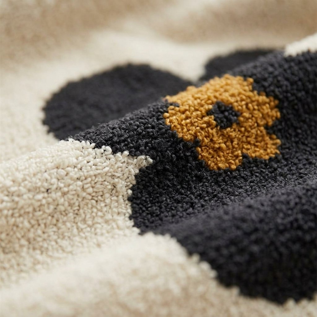 Floral Knitted Throw Blanket – Soft Bouclé, 47×59 in