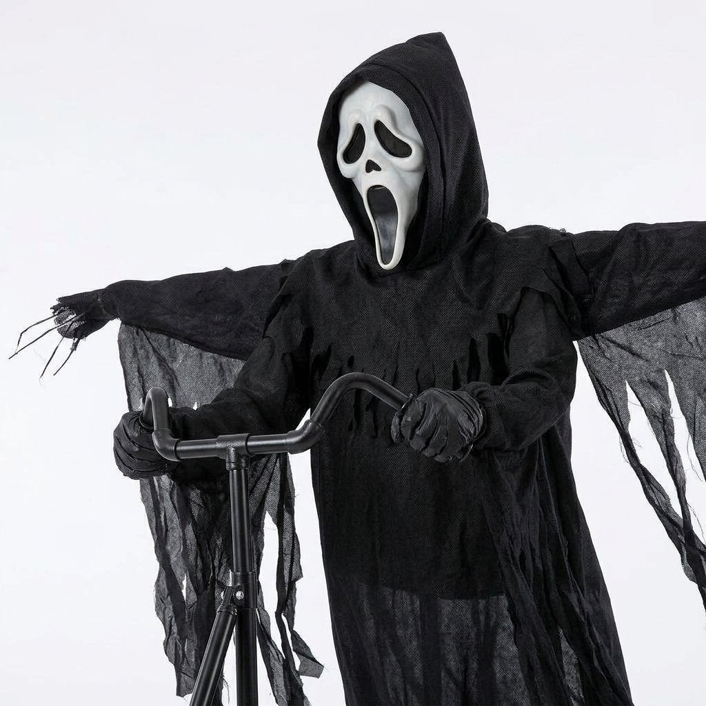 Ghostface Scarecrow Halloween Outdoor Decoration with Ground Stake and Pole