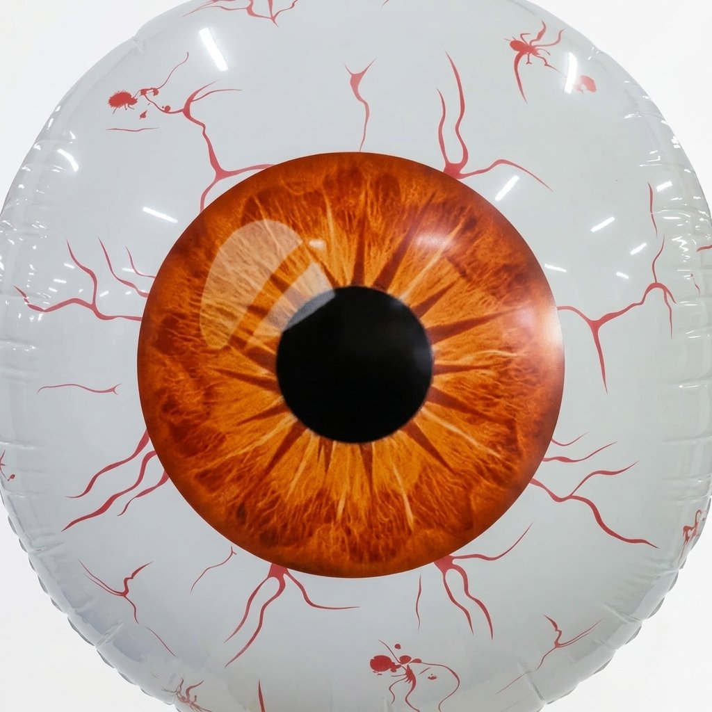 Giant Inflatable Halloween Eyeball Balloon with Bloodshot Design – 22 Inch Foil Decoration for Indoor and Outdoor Use