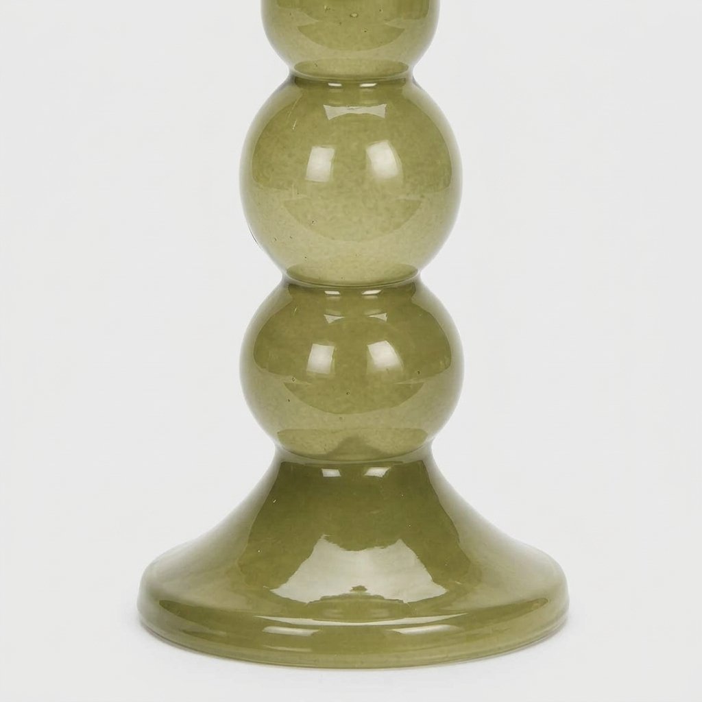 Glass Candle Holder in Olive, 2 sizes