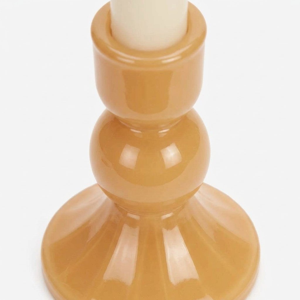 Glass Candle Holder in Pumpkin, 2 sizes