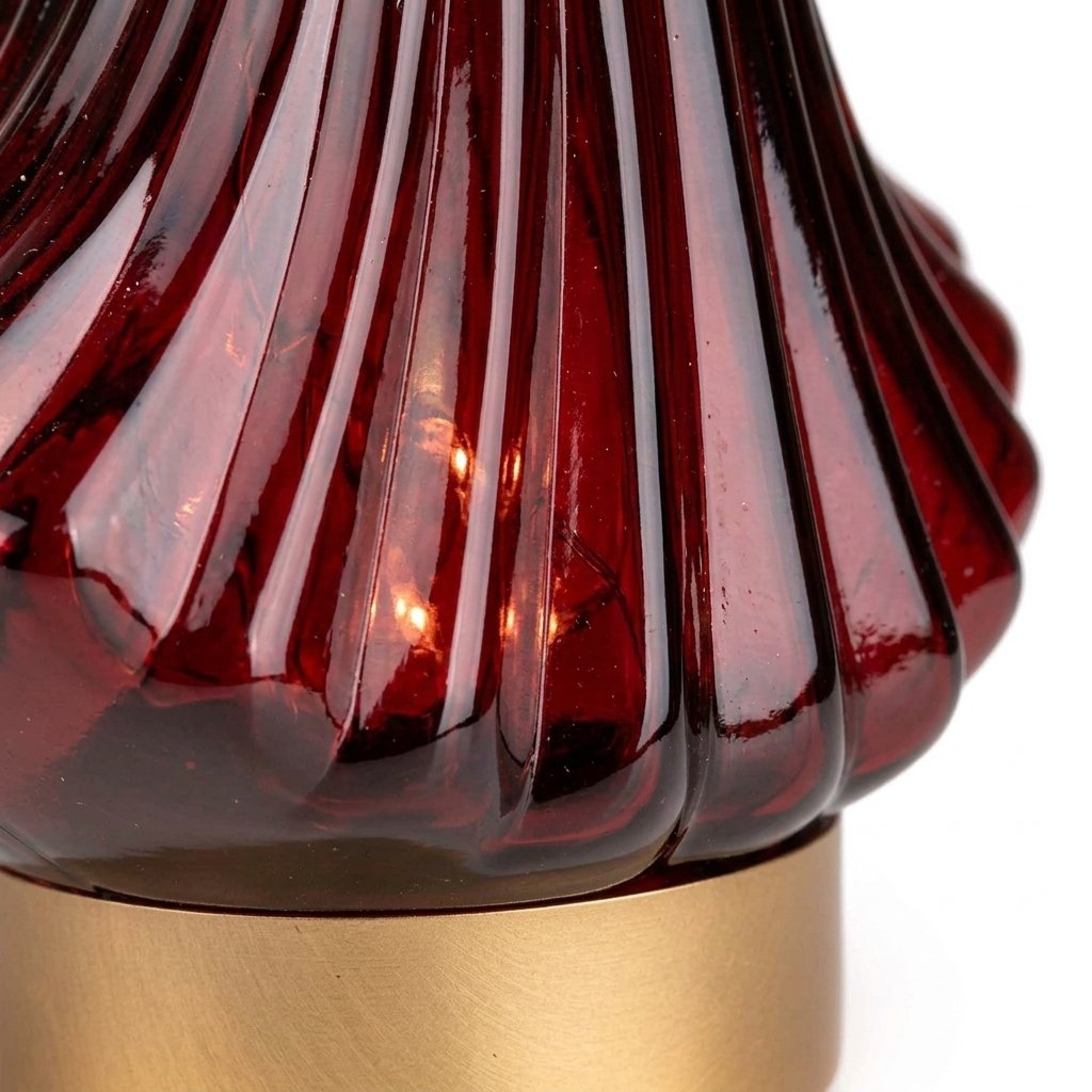 Glass LED Christmas Tree Decoration, Red, Green or Gold