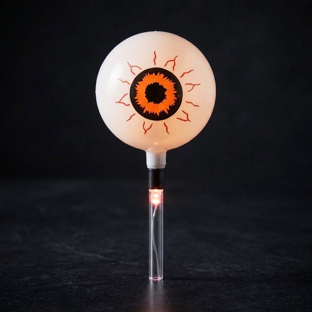 Halloween Eyeball Solar or Battery Garden Stake Lights with LED Illuminated Stakes – Set of 6