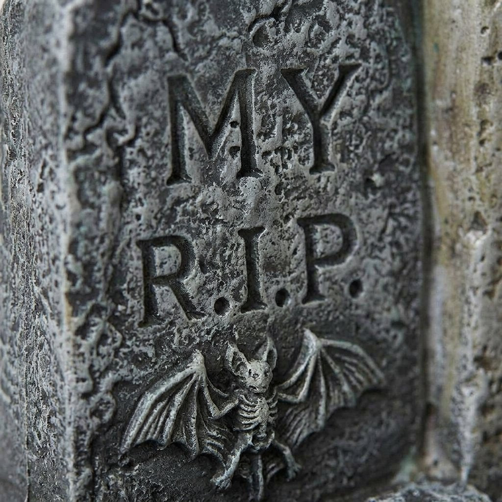 Halloween Miniature Tombstone Figurines for Tabletop and Shelf Displays