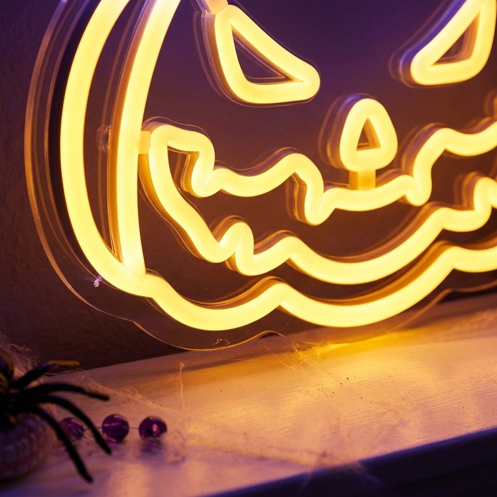 Halloween Pumpkin Silhouette LED Neon Light with USB Cable and On/Off Switch