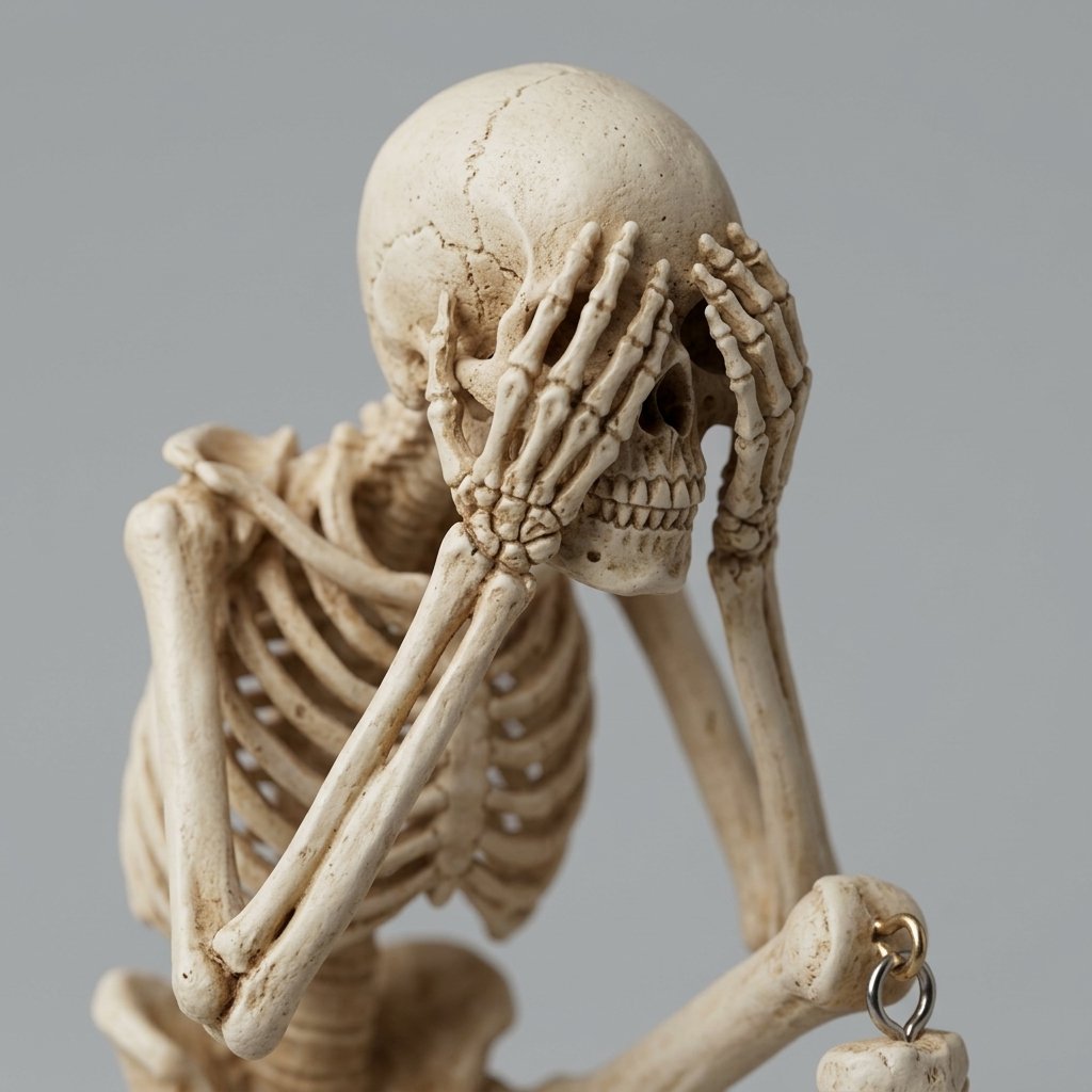 Halloween Skeleton Shelf Sitter Figurine with Dangling Legs and Poseable Joints