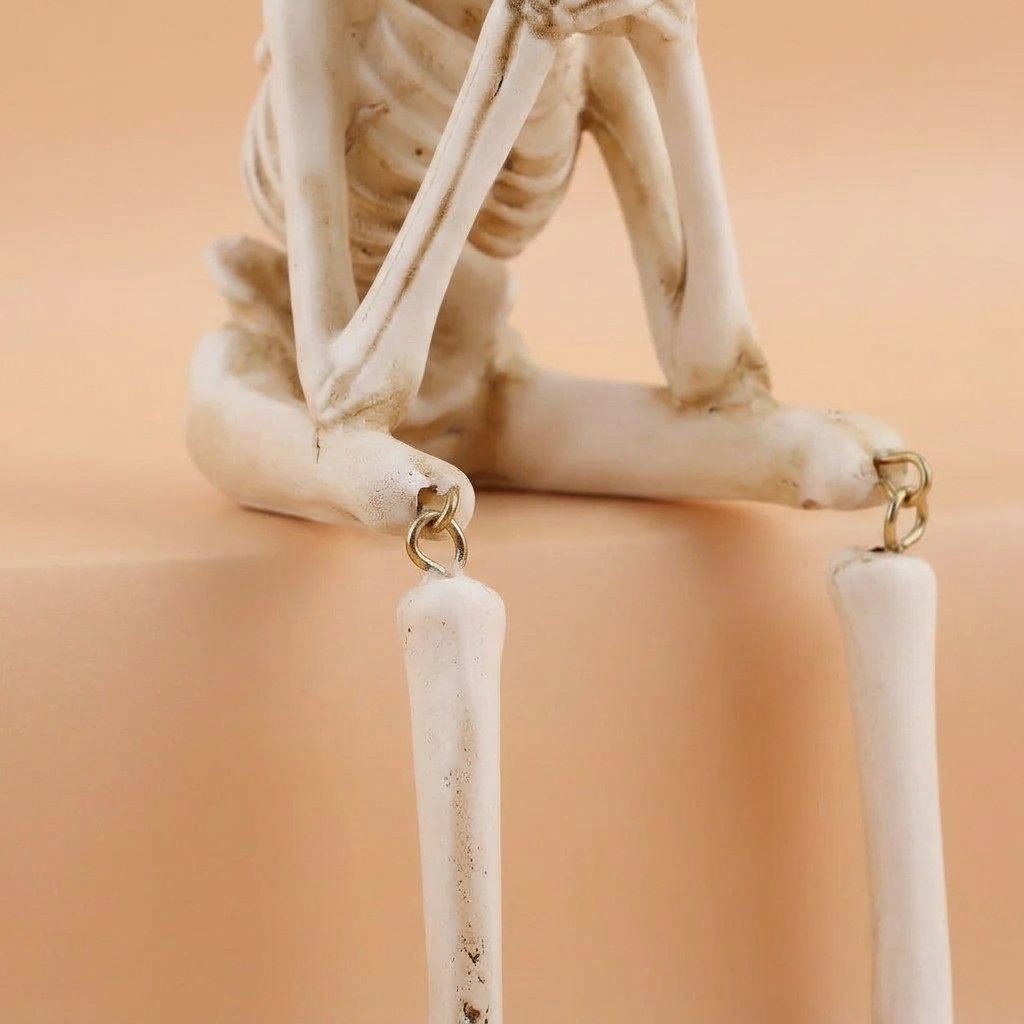 Halloween Skeleton Shelf Sitter Set of 3 with Dangling Legs – See No Evil, Hear No Evil, Speak No Evil Figurines