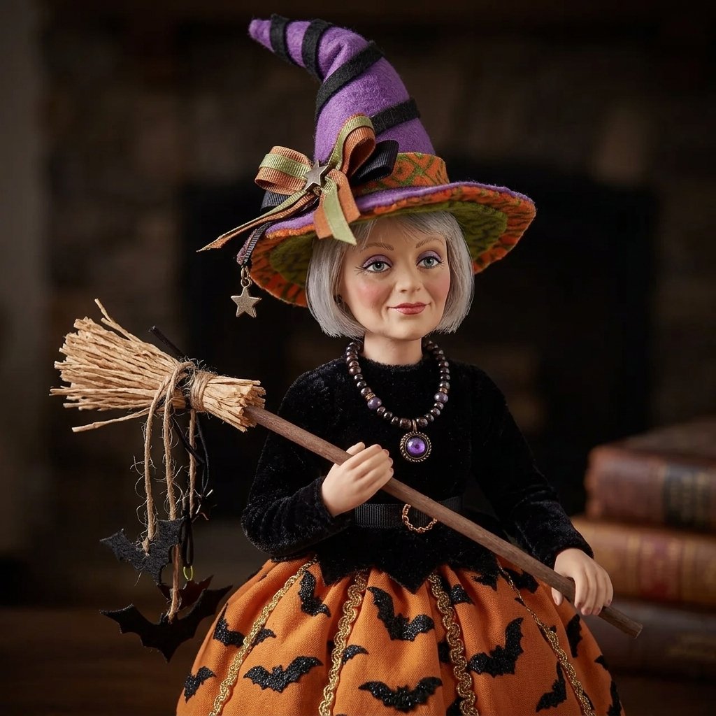 Halloween Witch Figurine – Decorative Indoor Character Figure