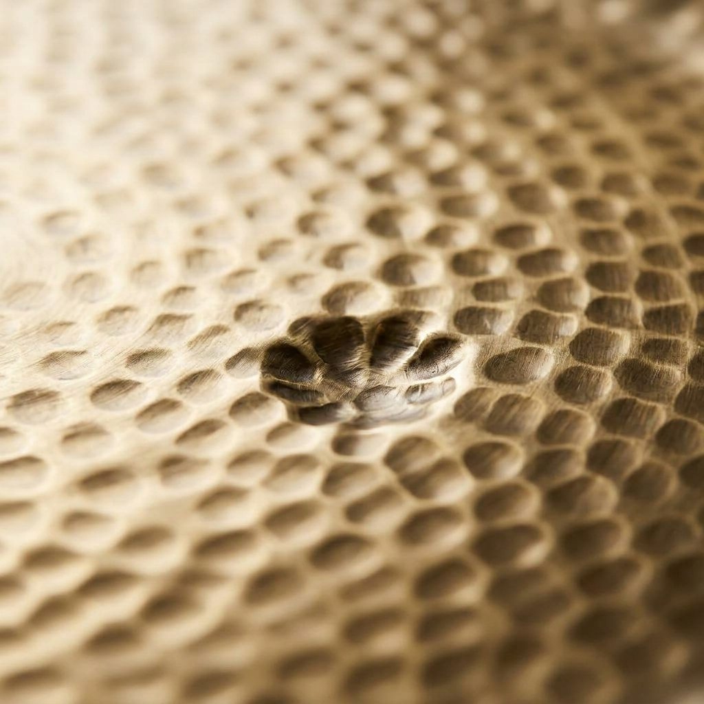 Hammered Brass Round Tray in Antique Gold Finish