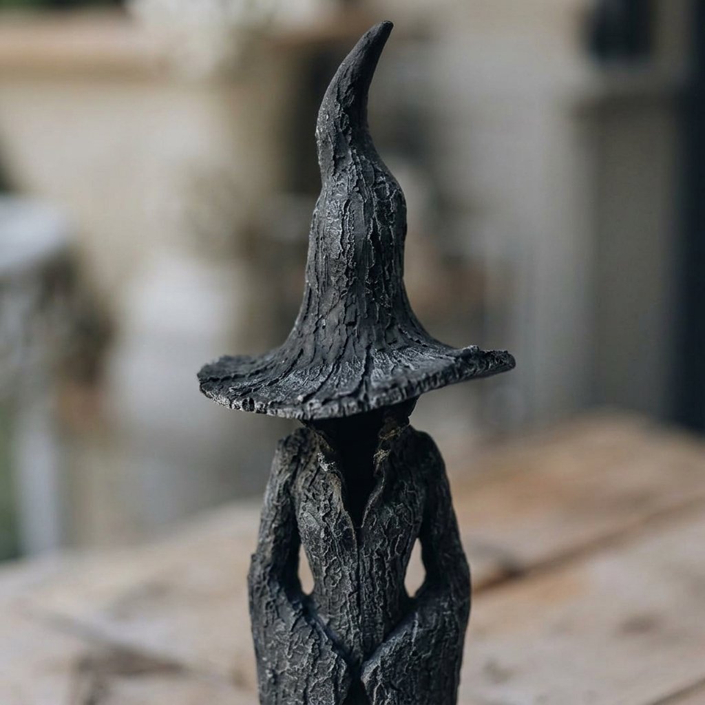 Handcrafted Witch Figurine – Decorative Resin Sculpture for Home and Garden