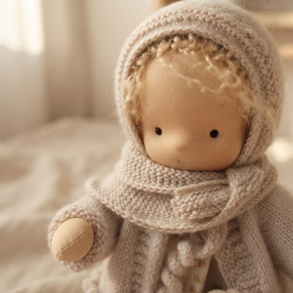Handmade Cloth Doll Gift Set with Stuffed Animal