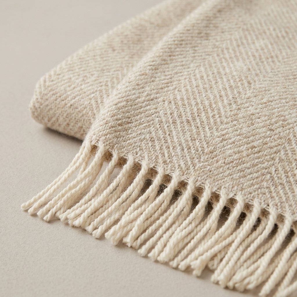 Herringbone Pure Wool Throw in Four Colours