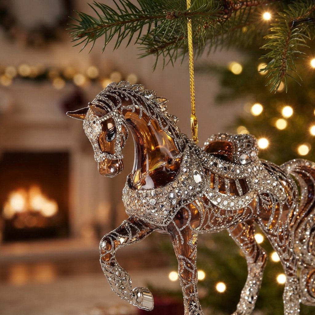 Horse Christmas Tree Ornament, handcrafted acrylic